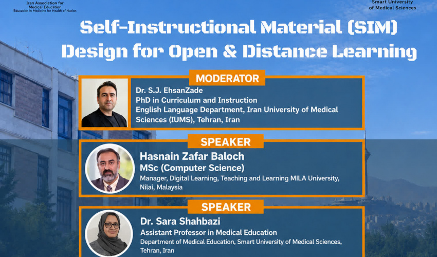 برگزاری کارگاه بین الملی با عنوان Self-Instructional Material (SIM) Design for open and Distance Learning به صورت مجازی